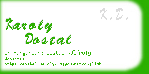 karoly dostal business card